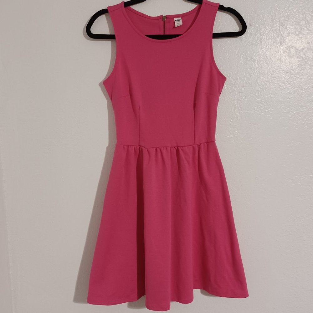 Old Navy Pink A-line Dress Women's XS/TP Petite Sleeveless Stretchy Dress Zipper
